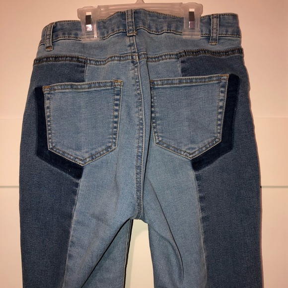 Colour blocked high rise skinny jeans - Picture 2 of 6